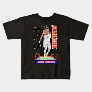 New York Jalen Brunson 11 Wrestlin Cartoon Basketball Kids T-Shirt
